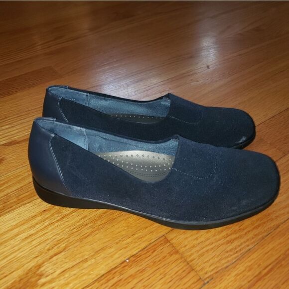 Trotters blue textile Slip-On flats - Picture 1 of 8